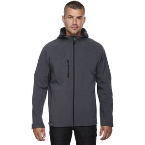 Veste softshell respirante et imperméable pour homme avec logo personnalisé, col montant, coupe-vent, chaude, à capuche, décontractée pour les activités hivernales en plein air - Product Image 3