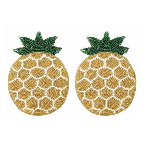 Ensemble de 4 sous-verres en perles de verre ananas, sous-verres pour tasses à thé et à café, pour la table à manger, la décoration de mariage, la décoration de fête - Product Image 1