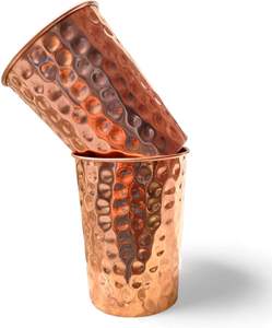 Eco-Friendly Classic Copper Handmade Drinking <b>Glass</b> Reusable Water <b>Tumbler</b> BPA Free for Party Use - Product Image 5