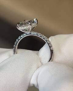 3.5 Carat Oval Cut Moissanite <b>Solitaire</b> Engagement <b>Ring</b> for Women | Hidden Halo Wedding <b>Ring</b> | Luxury Bridal Jewelry - Product Image 4
