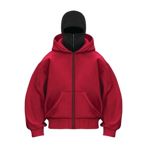 Sudadera con capucha tipo balaclava unisex de algodón, estilo urbano, con cremallera completa, para hombre, ideal para invierno. - Product Image 5