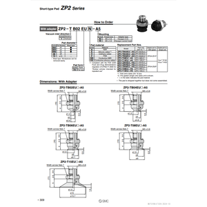 Modèle de coussin de vide pneumatique SMC ZP2-TB02EUU-A5 pour pièces d'équipement de manutention - Product Image 1