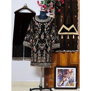 Hermosa parte superior e inferior de ropa de fiesta con Conjunto elegante de tamaño Dupatta XL - Product Image 1