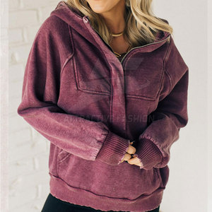 Sudadera con Capucha para Mujer, Diseño Moderno, Precio al por Mayor, Tela Ligera, Estilo Casual, Lavado Ácido - Product Image 2