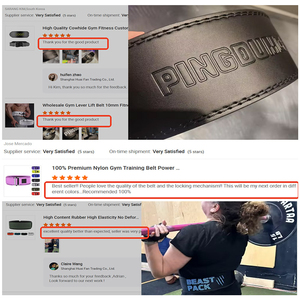 Ceinture de musculation en cuir robuste de haute qualité, personnalisable avec logo OEM, respirante, protection professionnelle pour l'entraînement - Product Image 6