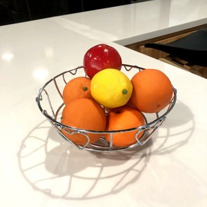 Wedding Decorative Countertop <b>Fruits</b> Basket Metal Wire Silver Plated Hand Made Crafted Gift Hamper Basket From India - Product Image 1