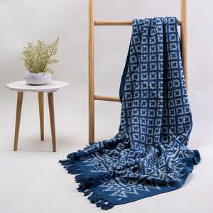 Manta de algodón hecha a mano de lujo indio, bloque impreso, sofá decorativo elegante para el hogar - Product Image 3