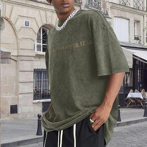 Camiseta personalizada vintage con serigrafía, de peso pesado, corte holgado y recto, con lavado ácido efecto piedra preciosa y bajo sin rematar, Hysaf Apparels Co - Product Image 4