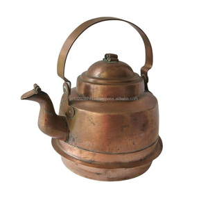 Hervidor clásico de cobre antiguo con diseño martillado a mano y curvas atemporales perfecto para coleccionistas o casas temáticas Rústicas - Product Image 4