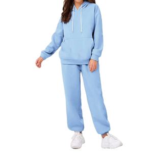 Venta al por mayor Otoño Logotipo personalizado Sudadera con capucha Entrenamiento Jogging Wear Chándales Jogger Set Mujeres Dos piezas Sweatsuit Pantalones Set - Product Image 1