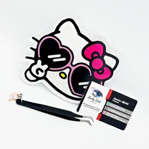 Nueva llegada Hello Kitty cara pestañas azulejos forma de corazón mariposa acrílico impermeable Etiqueta Privada herramientas de extensión de pestañas - Product Image 3