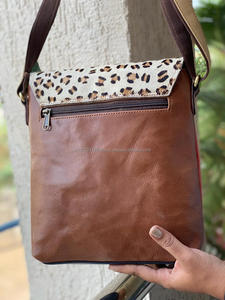 Bolso de piel de vaca estilo occidental para mujer, cuero de vaca de hombro de bandolera, multicolor - Product Image 5