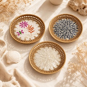 Plateau en rotin coloré, plateau créatif pour fruits et pain, pour service à thé, décoration intérieure, boîte de rangement, décoration de bureau, épices de table - Product Image 4