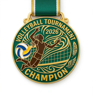 Medallas Deportivas Personalizadas de Latón y Aleación de Zinc al por Mayor, Medallas de Oro, Plata y Bronce con Cinta para Competiciones de Maratón, OEM - Product Image 1