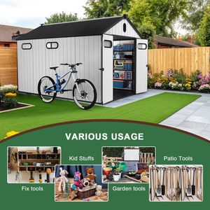 8 Ft. W X 12 Ft. D capannone in plastica con pavimento resistente agli agenti atmosferici e durevole per l'organizzazione e lo stoccaggio all'aperto - Product Image 6