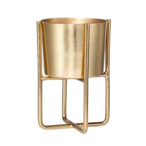 Ensemble de 2 jardinières modernes de luxe en métal doré et noir, pour l'intérieur et l'extérieur, pots à fleurs durables, décoration vintage pour la maison et le bureau, meilleur prix - Product Image 6