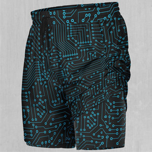 Team <b>Builder</b> Custom Men's 100% Cotton Eco-Friendly Circuit Board Print Running Shorts | Quick Dry Compression Gym Workout Shorts - Product Image 5