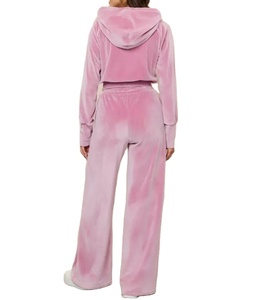 Traje informal de moda para mujer Otoño Invierno conjunto de 2 piezas de manga larga Color sólido terciopelo con capucha pantalones de chándal trajes deportivos 2026 - Product Image 6