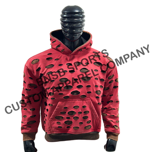 Vente en gros de sweats à capuche pour hommes en molleton épais, style vintage, hip-hop, coupe classique, effet vieilli, unis, personnalisables, délavés à la pierre, avec découpe laser - Product Image 3