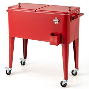 Carrello Frigo Portatile Rosso da Esterno per Campeggio - 1 Pezzo - Product Image 1