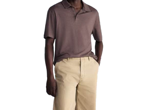 Polo en coton à manches courtes pour homme avec logo personnalisé, couleur unie, respirant, tricoté, coupe décontractée, longueur normale, pantalon assorti - Product Image 2