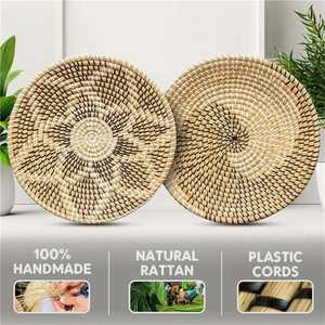 Tapisserie murale en jute tissée écologique, faite à la main en macramé, décoration murale intérieure en fibres naturelles durables - Product Image 3
