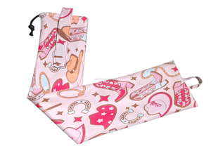 <b>Pink</b> Fabric Horse Tail Bag With Western Print Design Waterproof Protective <b>Wrap</b> For Horse Tail Protection - Product Image 4