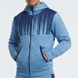 Ensemble de survêtement bleu à capuche pour garçons, personnalisé avec logo, manches longues, fermeture éclair, pantalon décontracté avec poches latérales, motif à pois, collection automne - Product Image 6