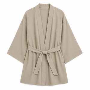 Bata de Baño Kimono para Mujer 100% Algodón, Manga Ancha, Suave y Transpirable, con Cinturón, para Spa, OEM, ODM, Personalizable - Product Image 4