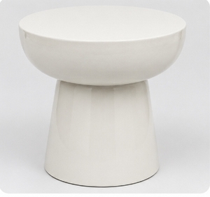 Handmade Modern White Ceramic <b>Stool</b> Glossy Finish Drum Accent Side Table Indoor Outdoor <b>Garden</b> Plant Stand Furniture - Product Image 4