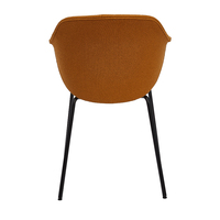 Chaise de salle à manger ergonomique moderne rembourrée, pieds en métal noir, coussin en tissu doux, fauteuil durable et stable pour la maison/le restaurant
