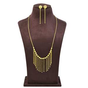 Conjunto de Collares de Moda al por Mayor con Cuentas Chapadas en Oro de 14K, 18K y 24K, con Borlas de Cadena, Joyería Tradicional de Latón Relleno de Oro - Product Image 2