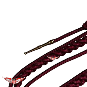 สายสะพายไหล่สีม่วงแบบถักสำหรับนายทหารพร้อมปลายทองเหลืองสีเงิน - Product Image 2