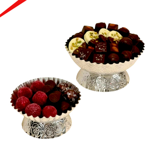 Decorative Handmade Eco-Friendly Round Modern Metal <b>Chocolate</b> Bowl with Stand Candy Serving Bowl Dry Fruit Bowl - Product Image 1