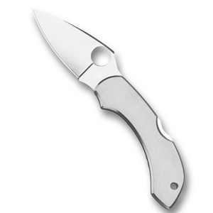 Navajas Plegables con Mango de Metal Plateado, Hoja de Corte Liso, Orificio Circular para el Pulgar, Acabado Suave y Clip de Bolsillo para Tareas Diarias - Product Image 3