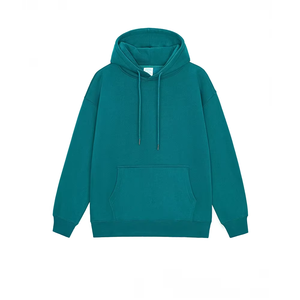 เสื้อฮู้ดผู้ชายไซส์ใหญ่ สีพื้น ผ้าฝ้ายฟลีซ สวมใส่สบายๆ สำหรับฤดูใบไม้ร่วง มีกระเป๋า ดีไซน์แขนปกติ ทรงพอดีตัว - Product Image 1