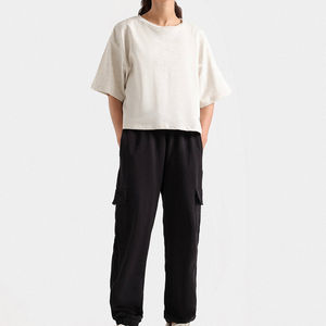 Pantalon large et droit taille haute pour femme, décontracté et formel, idéal pour le bureau, collection 2026, vente en gros, haute qualité, service OEM - Product Image 1