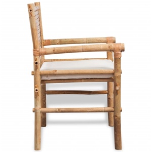 Wholesale <b>Bamboo</b> Armchair Outdoor Indoor Patio Chair with Cushion Natural Durable Garden Furniture OEM ODM Made in Vietnam - Product Image 5