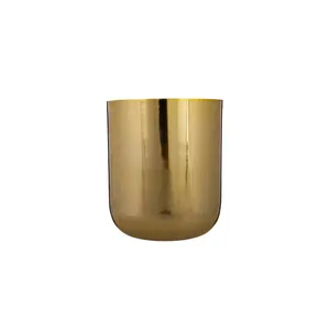 Pot de fleurs décoratif moderne en métal doré incurvé avec finition brillante, vente en gros, vase à fleurs de table pour la décoration de la maison et les cadeaux - Product Image 1