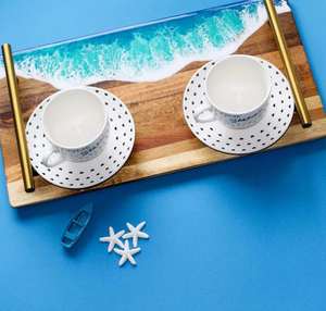 Bandeja de resina de madera de calidad de exportación, bandeja de madera con resina epoxi para decoración de mesa de comedor en el hogar y la cocina a un precio competitivo. - Product Image 1