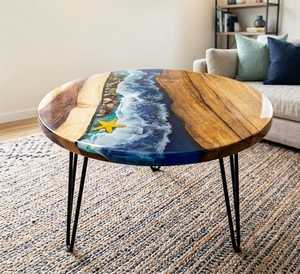 Premium Handmade Live Edge Wood <b>Resin</b> Coffee <b>Table</b> Custom <b>Epoxy</b> River Center <b>Table</b> Contemporary Luxury Interior Furniture - Product Image 3