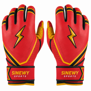 Gants de frappe en cuir rouge tressé SINEWY, rembourrés, fermeture auto-agrippante, gauche/droite, unisexe, adulte, entraînement, durables, séchage rapide, respirants - Product Image 1