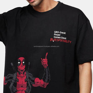 Nardon Apparel Camiseta de alta calidad con estampado digital negro para hombre, camisa informal, camisa de manga corta de algodón puro pesado - Product Image 5