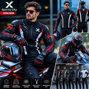 Veste de moto pour homme X Sports City, manches longues, coupe-vent, couleurs contrastées, toutes saisons, vêtements de course, design personnalisé pour adultes, haute qualité - Product Image 4