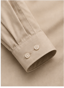 Camisa de Vestir Beige Personalizada para Hombre, Manga Larga, con Botones, Formal, de Negocios, 100% Algodón, Proveedor Mayorista OEM - Product Image 5