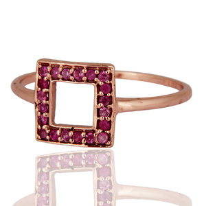 9K Rose Gold Plated <b>Pink</b> Sapphire Gemstone Luxury DWS JEWELLERY Engagement Wedding Ring Round Custom Jewelry for Women - Product Image 2