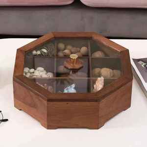 Plateau de service carré en bois de qualité supérieure avec couvercle en verre, 4 compartiments, passe au lave-vaisselle, moderne, ALTAMASH CRAFT, 50 pièces, taille personnalisée disponible - Product Image 3