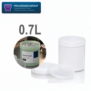 Seau en plastique hermétique à large ouverture de 0,7 L avec couvercle pour pâte à souder SMT, colle rouge, emballage de matériaux chimiques industriels - Product Image 1