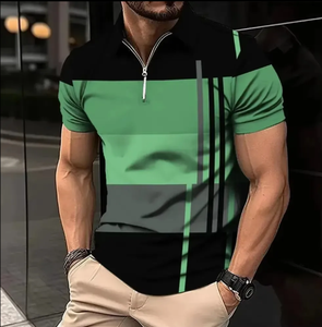 Custom Mens Quarter Zip Polo Shirt Performance Golf Polo Moisture Wicking Sublimation Sportswear OEM Manufacturer - Product Image 3