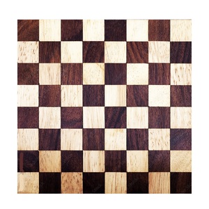 Échiquier en bois artisanal - 15 pouces - Jeu d'échecs professionnel en noyer et érable avec incrustations - Jeu d'échecs en bois carré de qualité tournoi - Product Image 1